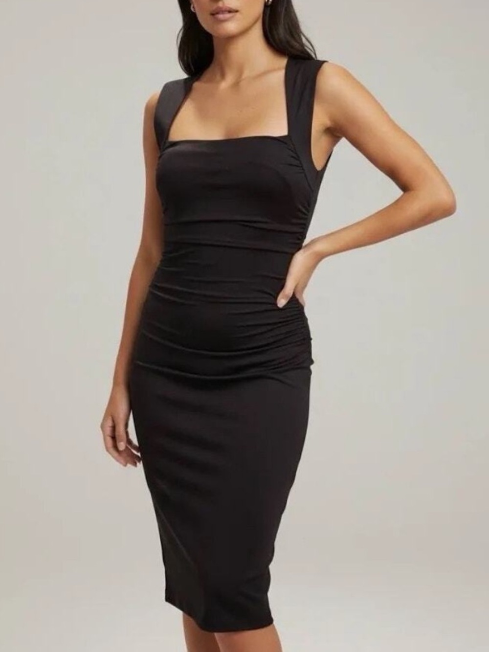 Camila Coelho Ruched Black Bodycon Dress Size XS